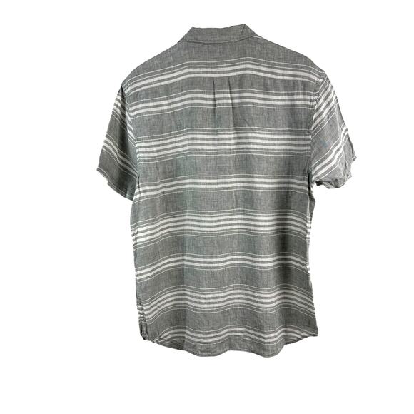 COASTAL CLASSIC Linen Shirt – Madewell Gray Stripe Button-Up – Men’s M - Picture 2 of 6
